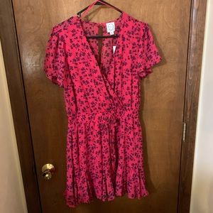 Francesca’s Ruffle Hem Floral Mini Dress